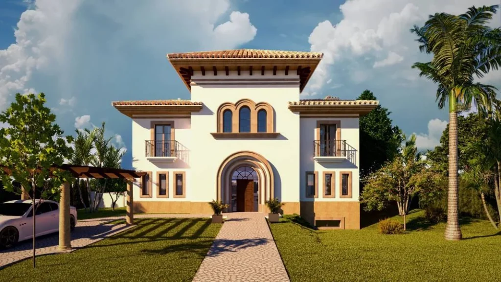 Diseño de villa de lujo de estilo clásico
