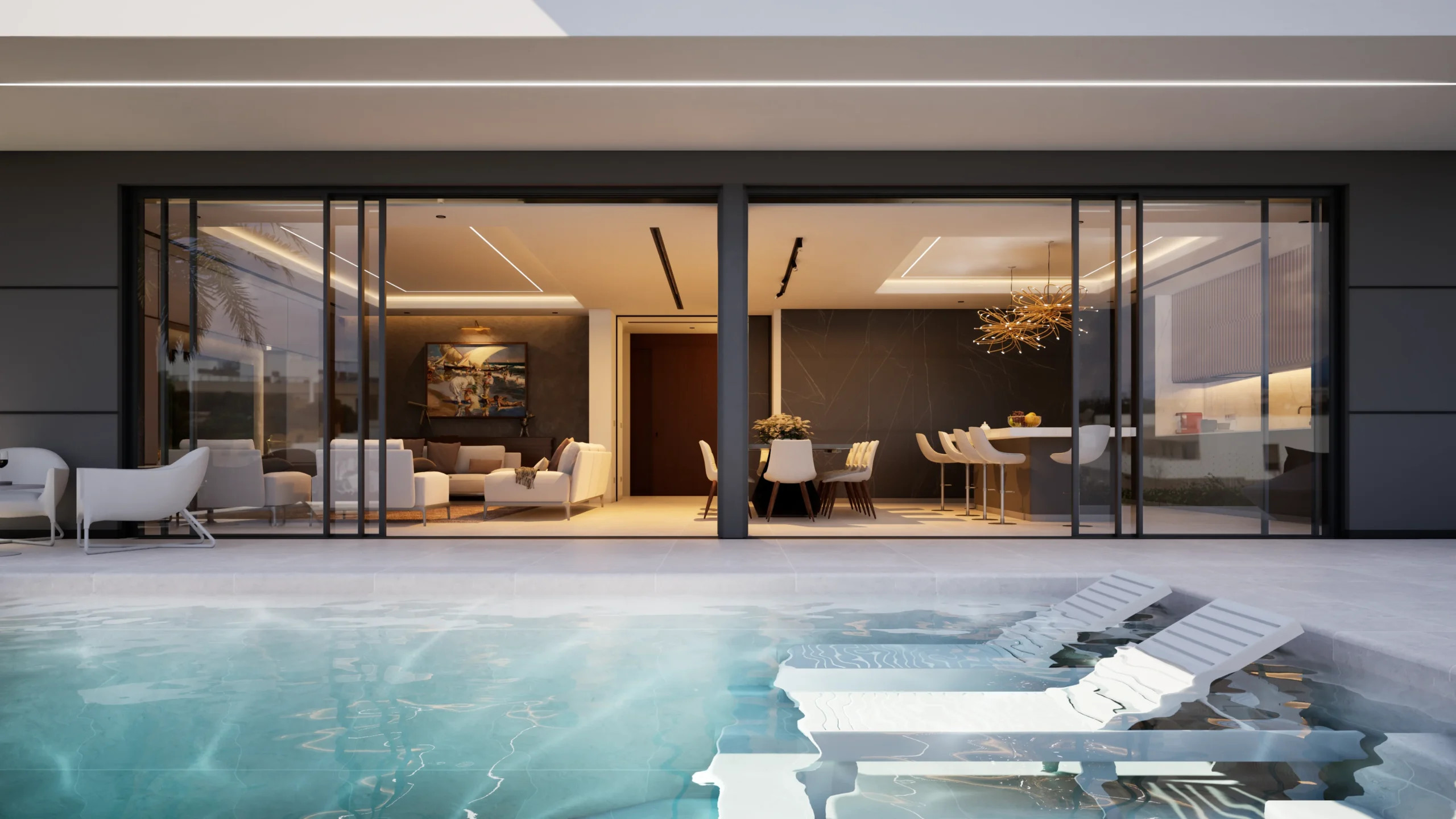 blog arquitectos 10 Interior de un chalé moderno en Alicante con piscina