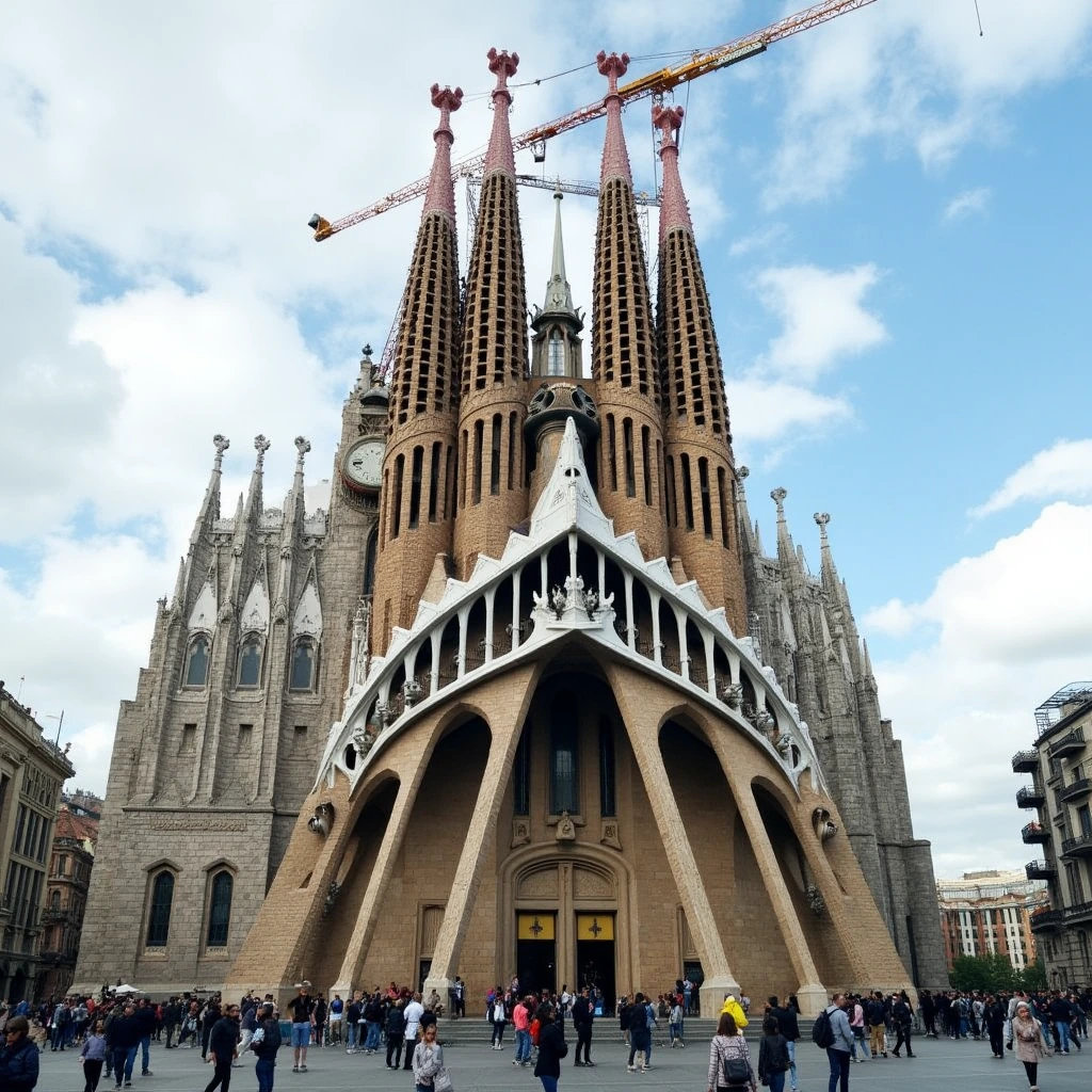 El Arte de Preservar: Casos de Éxito en Restauración Arquitectónica en España y Reino Unido 9 Fachada principal de La Sagrada Familia en Barcelona.