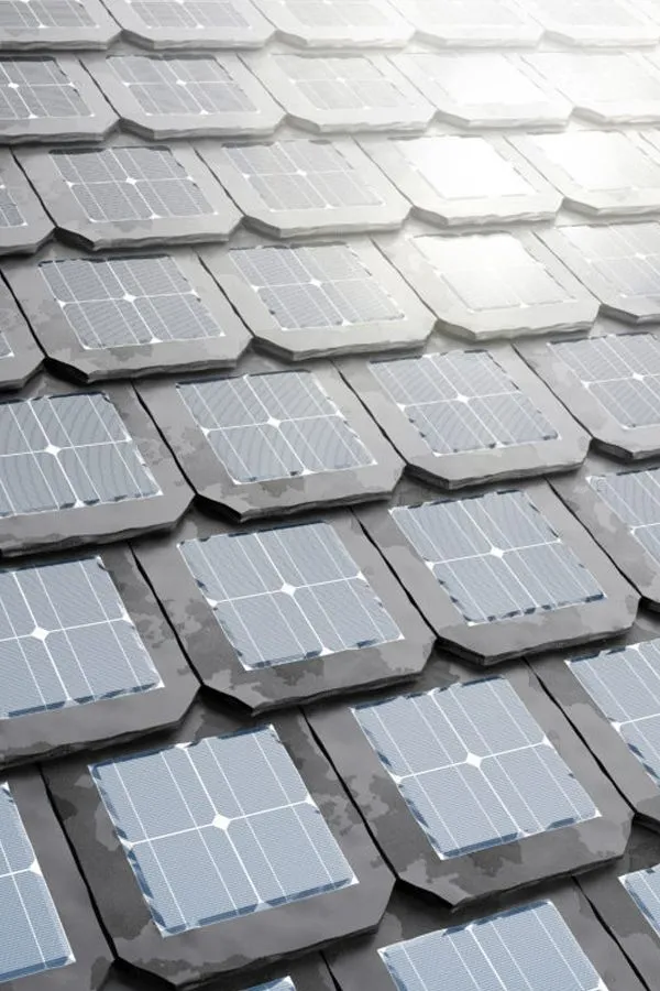 Cubierta con tejas solares integradas, parte de los nuevos materiales en arquitectura residencial de élite	