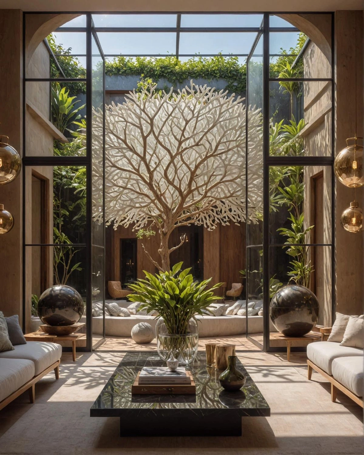 Arquitectura Bioclimática Inspirada en Soluciones Ancestrales: El Futuro se Construye con Sabiduría del Pasado 2 Diseño contemporáneo de patio inspirado en arquitectura bioclimática